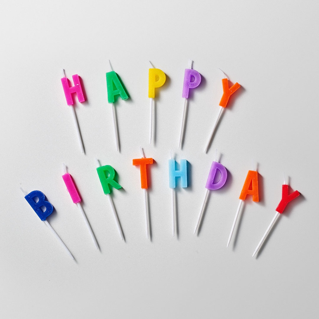 Bougies happy birthday colorées