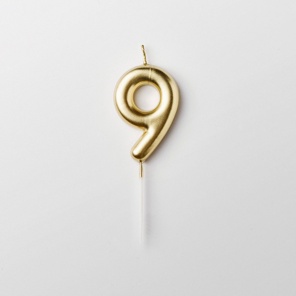 Bougie doré chiffre 9