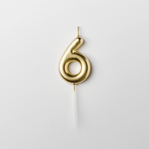 Bougie doré chiffre 6