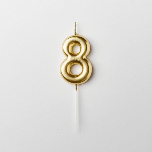 Bougie doré chiffre 8