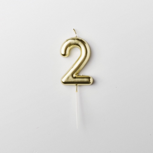 Bougie doré chiffre 2